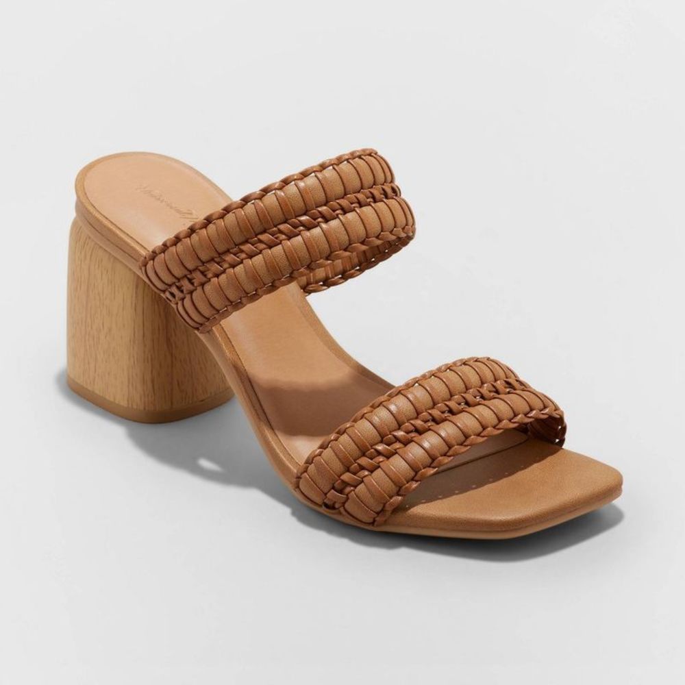 Universal Thread Brown Woven Mules